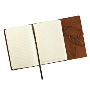Brown Classic Full Grain Leather Writing Journal/Notebook | The Beginning John 1:1-14 | Wrap Closure Notebook, 400 Lined Pages w/Inspirational Scripture, 6 x 8.5 Inches