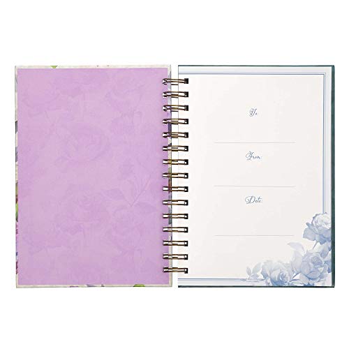 Christian Art Gifts Journal w/Scripture Be Still and Know Psalm 46:10 Bible Verse Purple Rose 192 Ruled Pages, Large Hardcover Notebook, Wire Bound