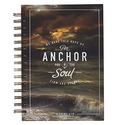 Christian Art Gifts Journal w/Scripture Anchor For the Soul Hebrews 6:19 Bible Verse 192 Ruled Pages, Large Hardcover Notebook, Wire Bound