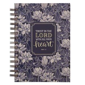 journal wirebound navy floral trust in the lord