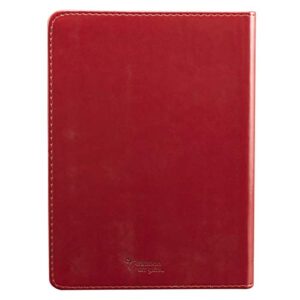 Christian Art Gifts Classic Handy-sized Journal Names of Jesus Inspirational Scripture Notebook w/Ribbon, Faux Leather Flexcover 240 Ruled Pages, 5.7" x 7", Burgundy