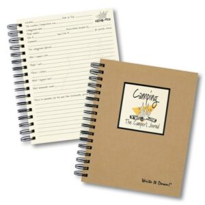 write it down journals unlimited series guided journal, camping, the camper's journal, with a kraft hard cover, made of recycled materials, 7.5"x 9"