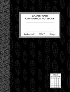 graph paper composition notebook, quad ruled 5 squares per inch, 100 pages: 9.75 in. x 7.5 in. (9 3/4" x 7 1/2"), quad ruled 5x5 composition notebook, ... book, soft cover (graph paper notebooks)