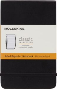 moleskine classic notebook, soft cover, pocket (3.5" x 5.5") ruled/lined, black, 192 pages