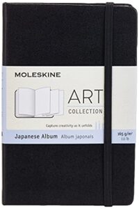 moleskine art japanese album, hard cover, pocket (3.5" x 5.5") plain/blank, black, 60 pages
