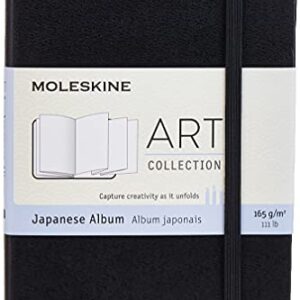 Moleskine Art Japanese Album, Hard Cover, Pocket (3.5" x 5.5") Plain/Blank, Black, 60 Pages