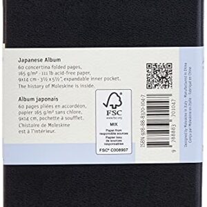 Moleskine Art Japanese Album, Hard Cover, Pocket (3.5" x 5.5") Plain/Blank, Black, 60 Pages