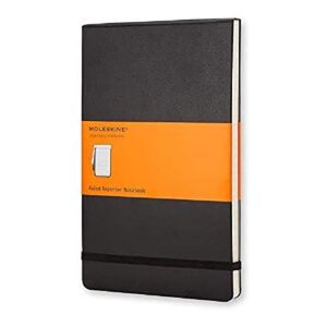 moleskine classic notebook, hard cover, large (5" x 8.25") ruled/lined, black, 240 pages