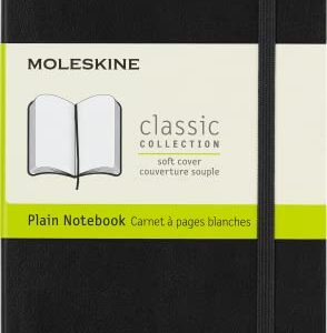 Moleskine Classic Notebook, Soft Cover, Pocket (3.5" x 5.5") Plain/Blank, Black, 192 Pages