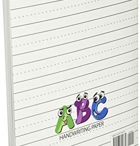 Kindergarten writing paper with lines for ABC kids: 120 Blank handwriting practice paper with dotted lines