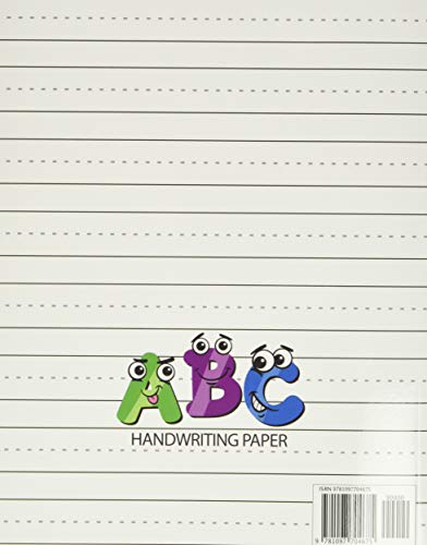 Kindergarten writing paper with lines for ABC kids: 120 Blank handwriting practice paper with dotted lines