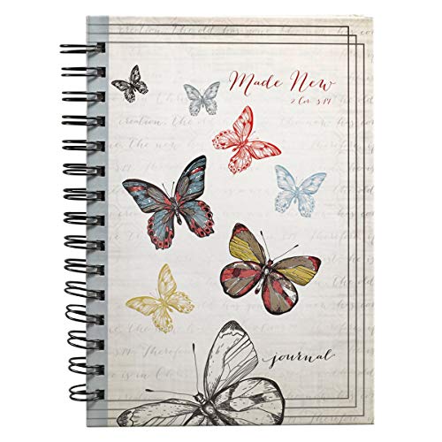 Spiralbound Journal Butterflies 2 Cor 5:17 Lg