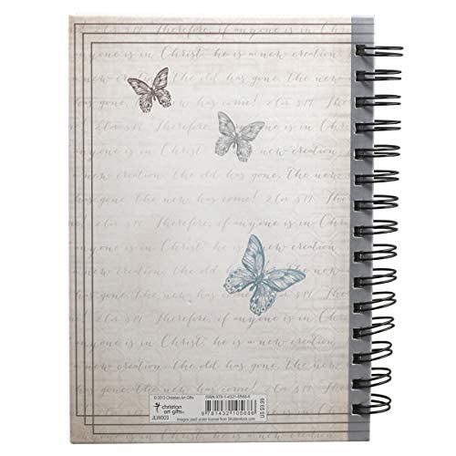 Spiralbound Journal Butterflies 2 Cor 5:17 Lg