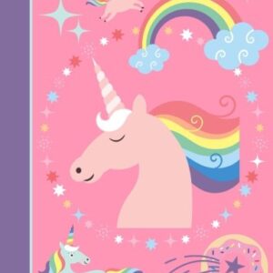 Composition Notebook: Unicorn Pink College Ruled Lined Pages Book (7.44 x 9.69)
