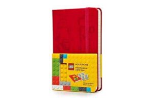 moleskine limited edition lego notebook, hard cover, pocket (3.5" x 5.5") ruled/lined, scarlet red, 192 pages