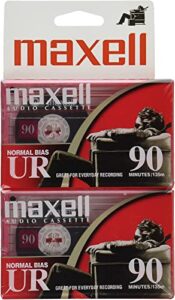 maxell – 108527, blank audio recording cassette tapes - protective cases, low noise & 90 min total length (45 min per side) - ideal for music, voice recordings & portable use - one color, one size