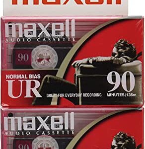 Maxell – 108527, Blank Audio Recording Cassette Tapes - Protective Cases, Low Noise & 90 Min Total Length (45 Min Per Side) - Ideal for Music, Voice Recordings & Portable Use - One Color, One Size