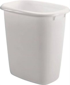 rubbermaid fg295800wht vanity wastebasket, 14.4-quart, white