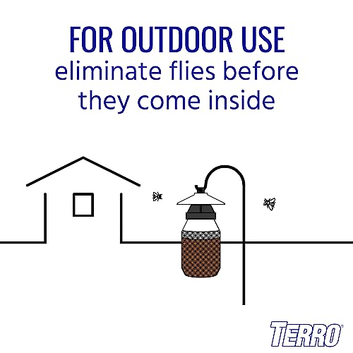 TERRO T380 Outdoor Reusable Fly Magnet Fly Trap - Poison Free Fly Killer and Trap with Bait