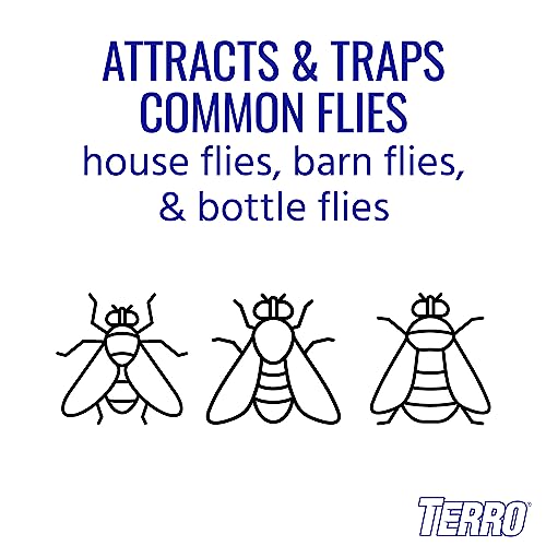 TERRO T380 Outdoor Reusable Fly Magnet Fly Trap - Poison Free Fly Killer and Trap with Bait