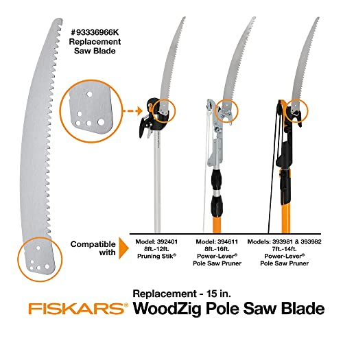 Fiskars 93336966K Tree Pruner Replacement Saw Blade, For Fiskars Tree Pruner, 15 Inch Saw Blade, Silver