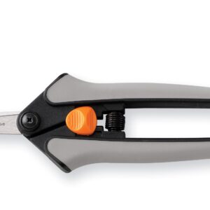 Fiskars 99216935J Pruning Softouch Micro-Tip Snip, Non-Coated Blades, Gray