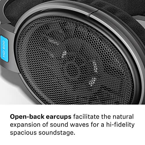 Sennheiser HD 600 - Audiophile Hi-Res Open Back Dynamic Headphone, Black