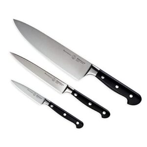 messermeister meridian elite starter knife set - includes 8" chef's knife, 6" utility knife & 3.5" paring knife - rust resistant & easy to maintain