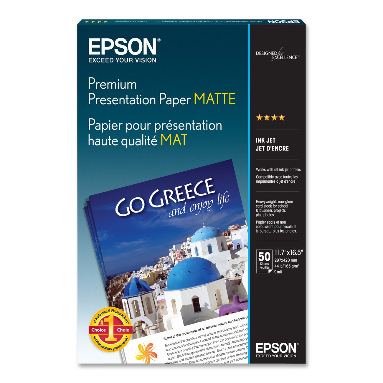 Epson Premium Presentation Paper MATTE (11.7x16.5 Inches, 50 Sheets) (S041260)