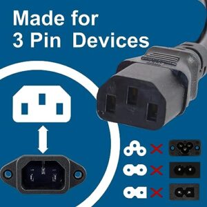 C2G 6FT Replacement AC Power Cord - Power Cable for TV, Computer, Monitor, Appliance & More (03134)