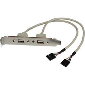 startech.com 2 port usb a female slot plate adapter - usb panel - usb (f) to 5 pin in-line (f) - usbplate