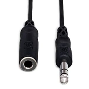 Hosa HPE-325C 1/4" TRS to 1/4" TRS Coiled Headphone Extension Cable, 25 feet