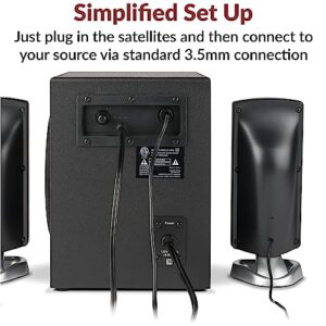 Cyber Acoustics 2.1 Subwoofer Speaker System with 18W of Power – Great for Music, Movies, Gaming, and Multimedia Computer Laptops (CA-3090)