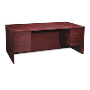 hon 10500 series 72 by 36 by 29-1/2-inch double pedestal desk shell, mahogany