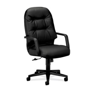 hon leather executive chair - pillow-soft series high-back office chair, black (h2091)