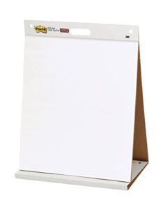 post-it super sticky tabletop easel pad, great for virtual teachers and students, 20 x 23 inches, 20 sheets/pad, 1 pad (563r), portable white premium self stick flip chart paper, built-in easel stand