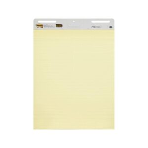 post-it super sticky easel pad, 25 in x 30 in sheets, yellow paper with lines, 30 sheets/pad, 2 pads/pack, great for virtual teachers and students (561)