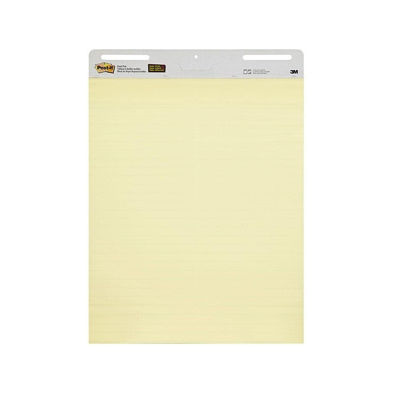 Post-it Super Sticky Easel Pad, 25 in x 30 in Sheets, Yellow Paper with Lines, 30 Sheets/Pad, 2 Pads/Pack, Great for Virtual Teachers and Students (561)