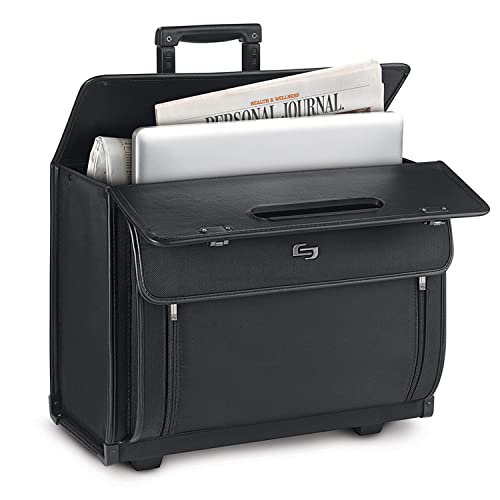 Solo Classic Collection 16 Inch Laptop Rolling Catalog Case, Black (PV78-4)