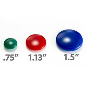 Officemate Round Plastic Covered Magnets - Durable & Longlasting Magnets for School, Office, Refrigerator, Whiteboard, Kitchen, Notice Board - 5 Assorted Colours (Pack of 30)