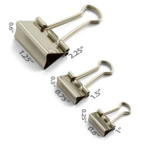 Officemate Silver Binder Clips, Assorted Sizes, 30/Tub (31021)