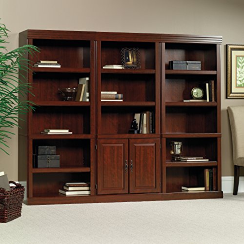 Sauder Heritage Hill 4 tier Library With Doors - Classic Cherry finish