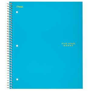 five star spiral notebook, 1 subject, college ruled paper, 100 sheets, 11" x 8-1/2", color selected for you, 1 count (06044)