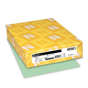 neenah paper exact index card stock, 110 lb index weight, 8.5 x 11, green, 250/pack