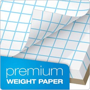 TOPS 33041 Quadrille Pads, 4 Squares/Inch, 8 1/2 x 11, White, 50 Sheets