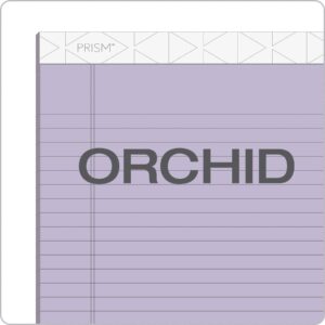 TOPS Prism Writing Pads, 8-1/2" x 11-3/4", Legal Rule, Orchid, Perforated, 50 Sheets, 12 Pack (63140)