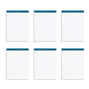 tops 63437 double docket ruled pads, 8 1/2 x 11 3/4, white, 100 sheets (pack of 6 pads)