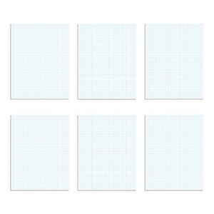 tops quadrille pad, 8.5 x 11 inches, 15 pound stock, 50 sheets per pad, 6 pads per pack, white (99522)