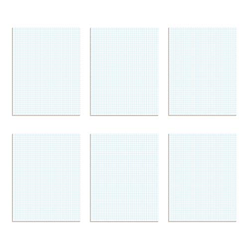 TOPS Quadrille Pad, 8.5 x 11 Inches, 15 Pound Stock, 50 Sheets per Pad, 6 Pads per Pack, White (99522)