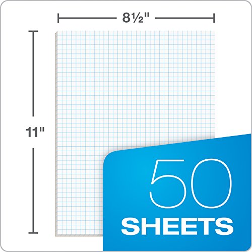 TOPS Quadrille Pad, 8.5 x 11 Inches, 15 Pound Stock, 50 Sheets per Pad, 6 Pads per Pack, White (99522)